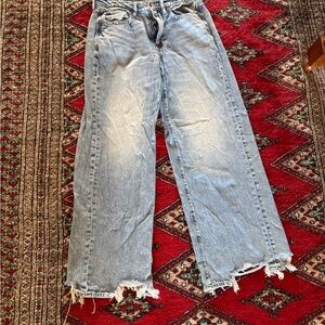 American Eagle Outfitters Light Wash Super High Rise Baggy Wide Leg Jeans